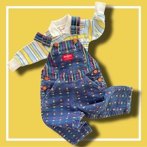 Vintage OshKosh Car Overalls - 2T